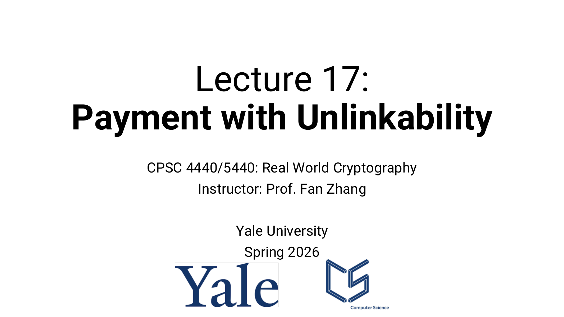 Preview of Payments with unlinkability slides